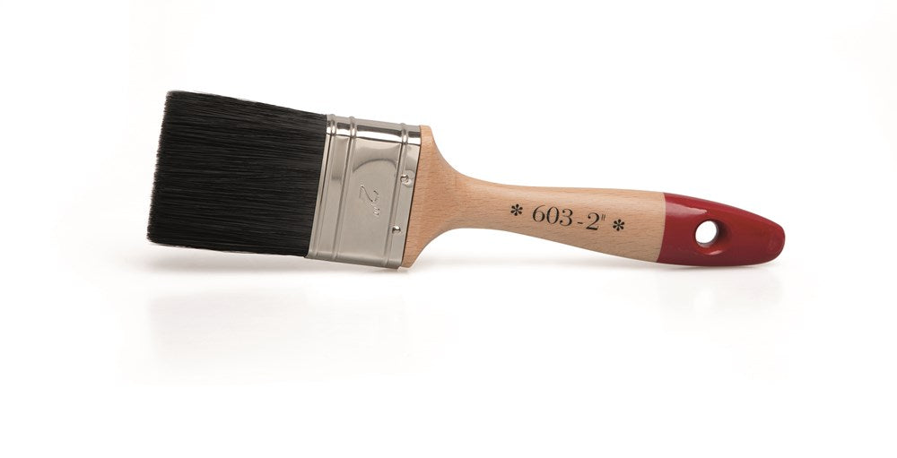 Platte kwast 1" dubbeldik zwart synthetisch haar serie 603